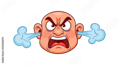 Frustration and Rage Overload Emotional Cartoon Character