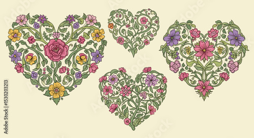 Floral Heart Arrangements for Artistic Expression and Love