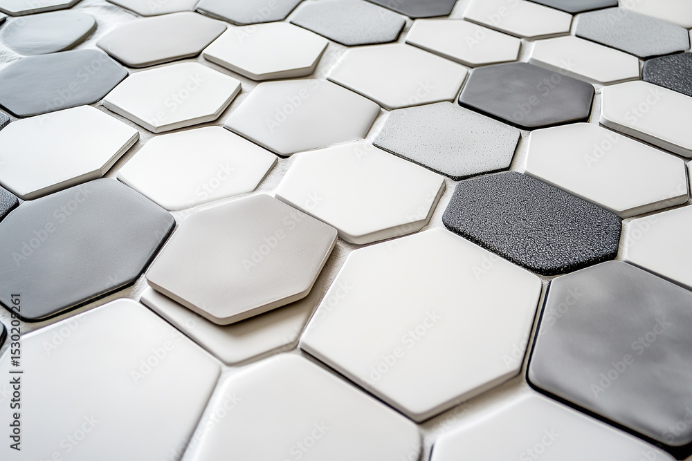 Naklejka premium modern designer floor tiles in various hexagonal shapes