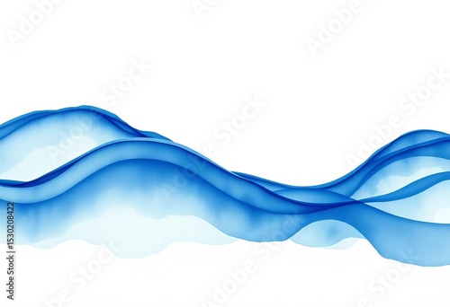 Subtle blue watercolor waves on white, overlaid with minimalist Japanese patterns,  design,  minimalist