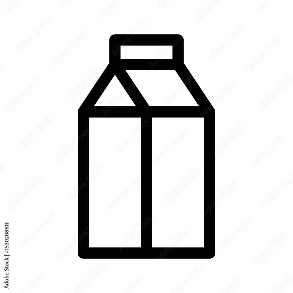 Milk Box Icon Line Design Style Beverages and Drinks Vectors Illustrations Milk Box Icon Line Design Style Beverages and Drinks Vectors Illustrations