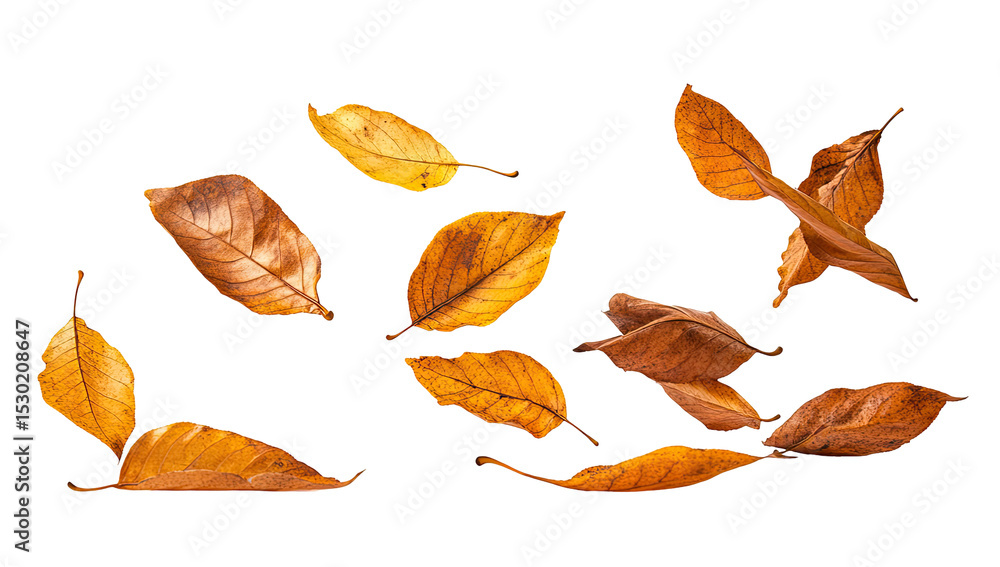 Autumn leaves scattered on black background Autumn leaves scattered on black background
