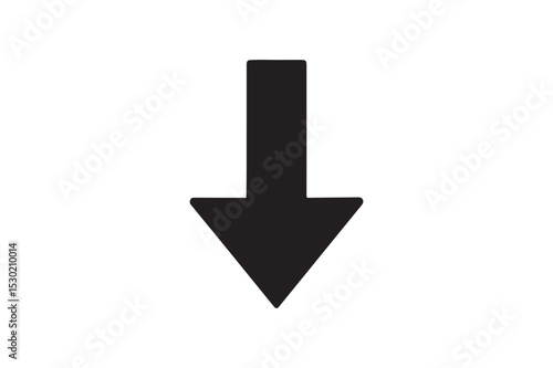 Downward Arrow Design silhouette vector with white background