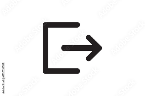 Exit Arrow Sign silhouette vector with white background