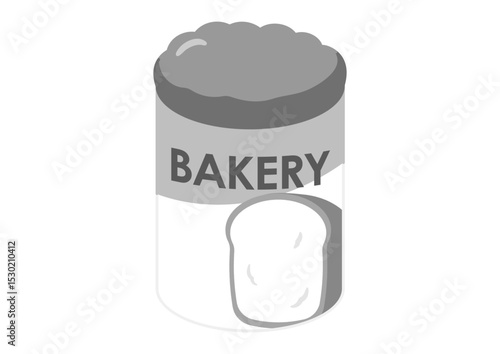 ふたをあけたパンの缶詰のイラスト