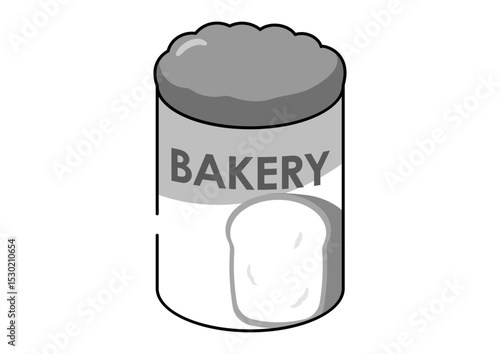 ふたをあけたパンの缶詰のイラスト