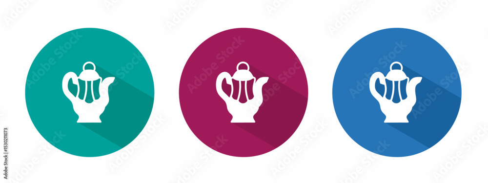 Icon for teapot vector illustration in flat. Icon for teapot vector illustration in flat.