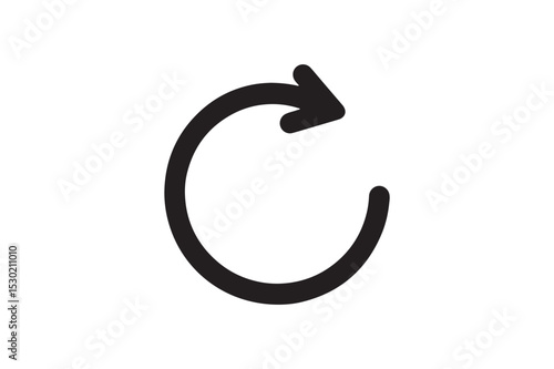 Retry Arrow Loop silhouette vector with white background