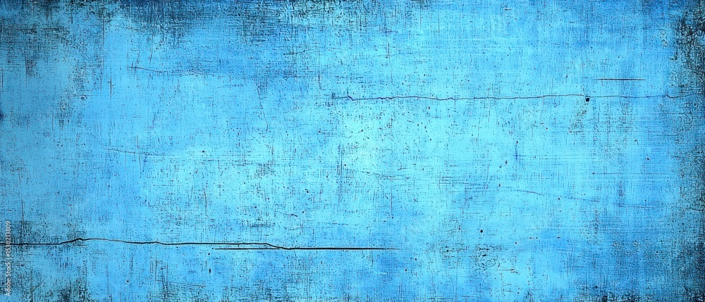 Fototapeta premium Distressed blue textured background with subtle horizontal lines and variations in shading, evoking a sense of age and wear