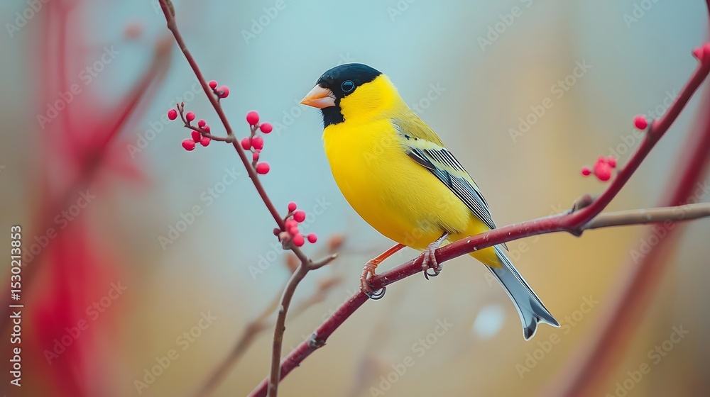Fototapeta premium Goldfinch Resting Gracefully