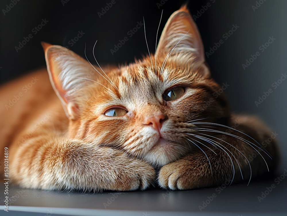 Fototapeta premium Senior Cat Relaxing on Table