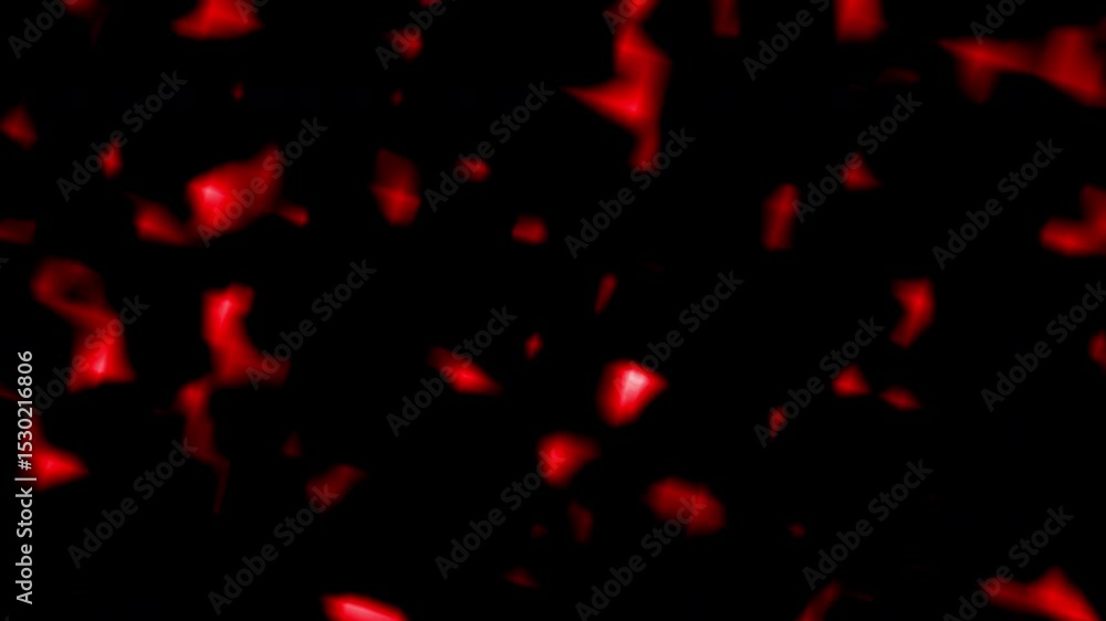 Abstract image featuring scattered, blurry red shapes against a dark black background. Abstract image featuring scattered, blurry red shapes against a dark black background.