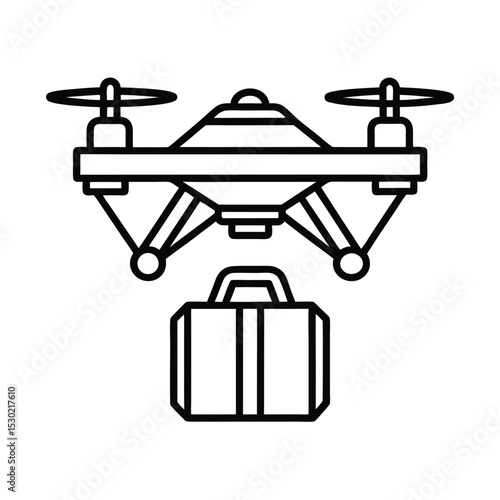 Futuristic drone delivery with anti gravity icon vector illustration