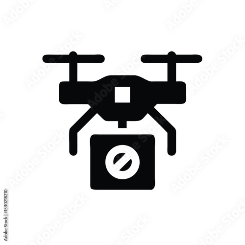 Anti gravity drone delivery icon vector illustration