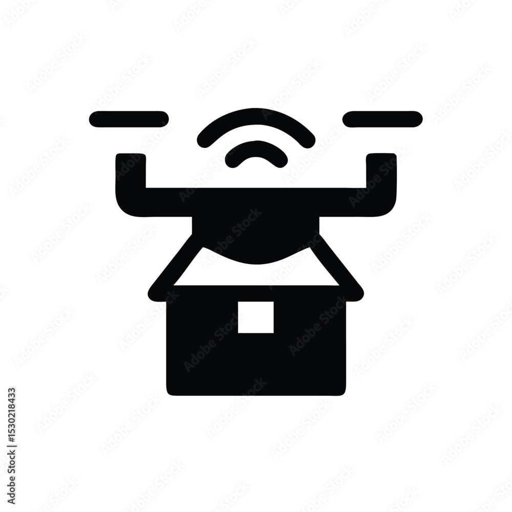 Hover drone delivery with anti gravity tech icon vector illustration Hover drone delivery with anti gravity tech icon vector illustration
