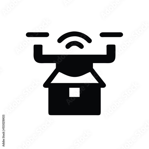 Hover drone delivery with anti gravity tech icon vector illustration