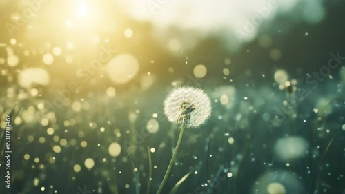 Golden Dandelion Dreams Seeds Dancing in Light