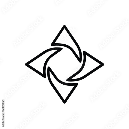 Geometric triangle vortex fusion icon vector illustration