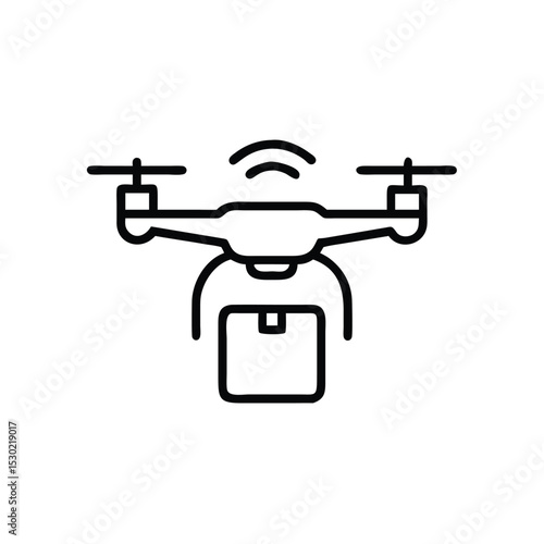 Anti gravity drone in delivery motion icon vector illustration