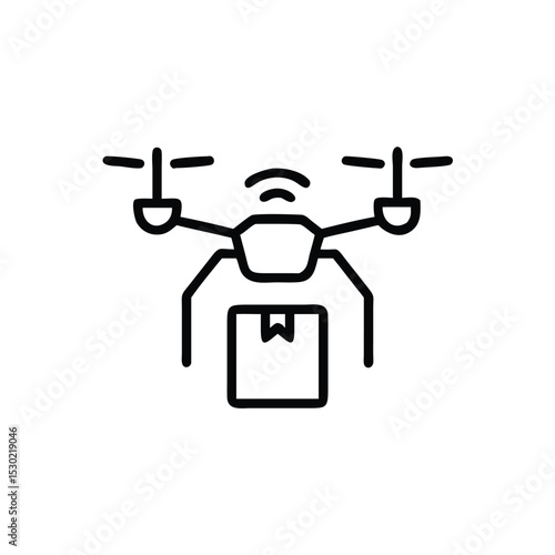 Anti gravity logistics drone icon vector illustration