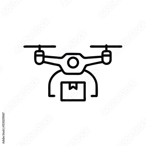 High-tech drone delivery concept icon vector illustration