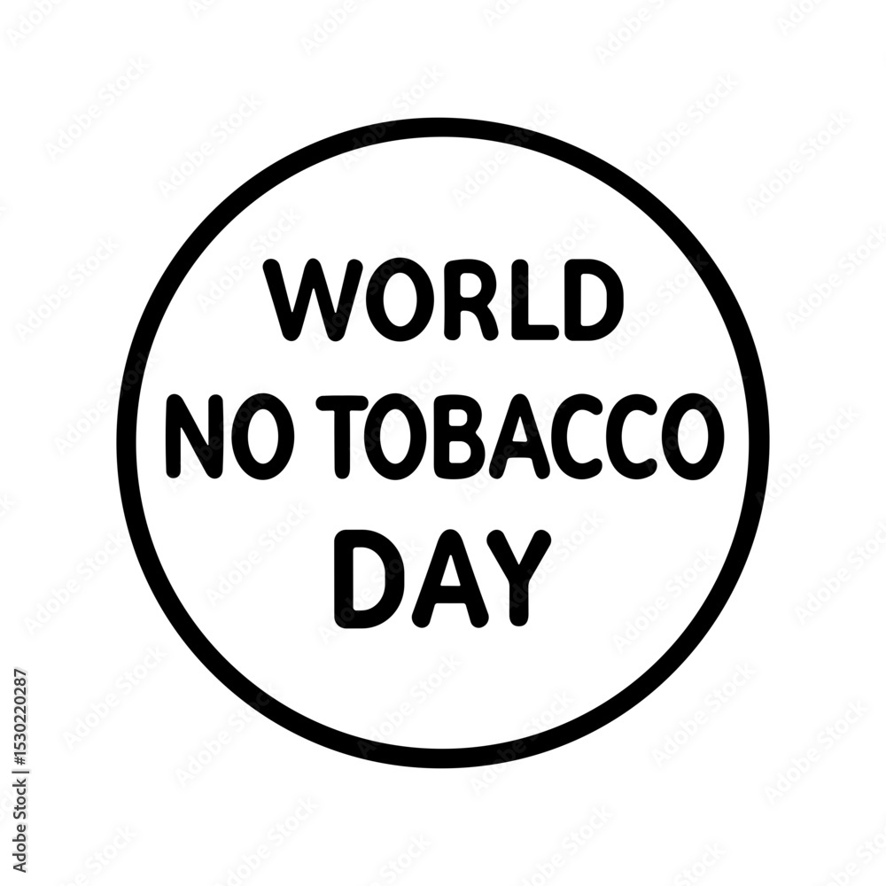Minimalist Outline Circle World No Tobacco Day Awareness Graphic Illustration Minimalist Outline Circle World No Tobacco Day Awareness Graphic Illustration