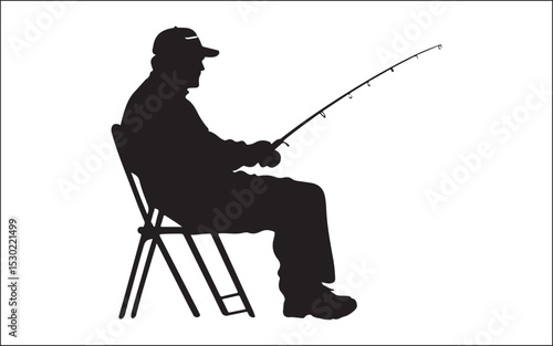 silhouette of a fishing