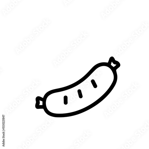 Simple Outline Sausage Icon Line Art Meat Food Illustration