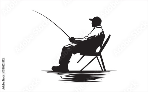 man fishing on the lake