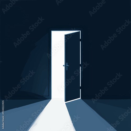 Open Door to Serenity: Minimalist Light Pathway