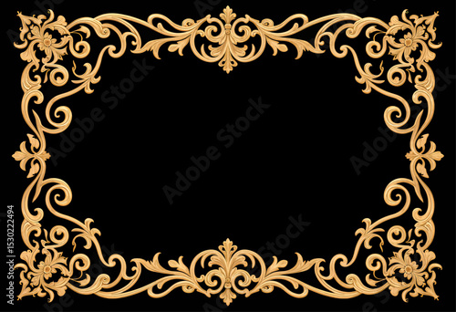 Opulent Gold Border on Black Background