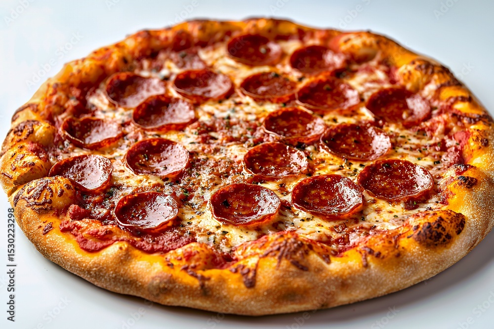 Delicious pepperoni pizza with a golden crust and melted cheese. Delicious pepperoni pizza with a golden crust and melted cheese.