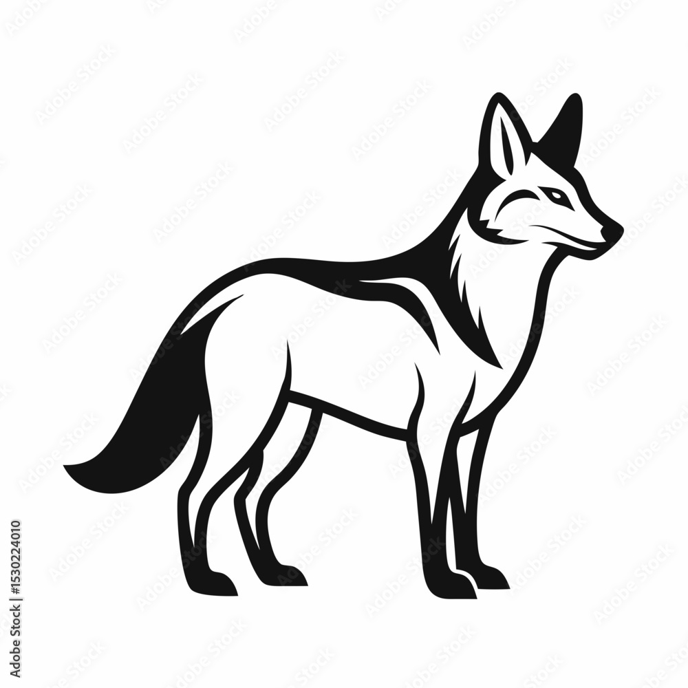 coyote on white background coyote on white background