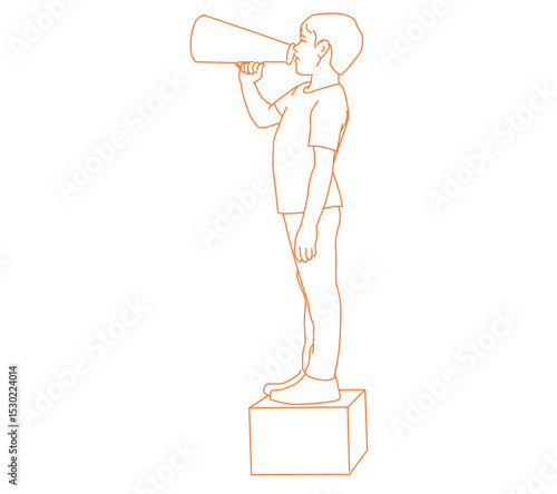 Young Boy with Megaphone