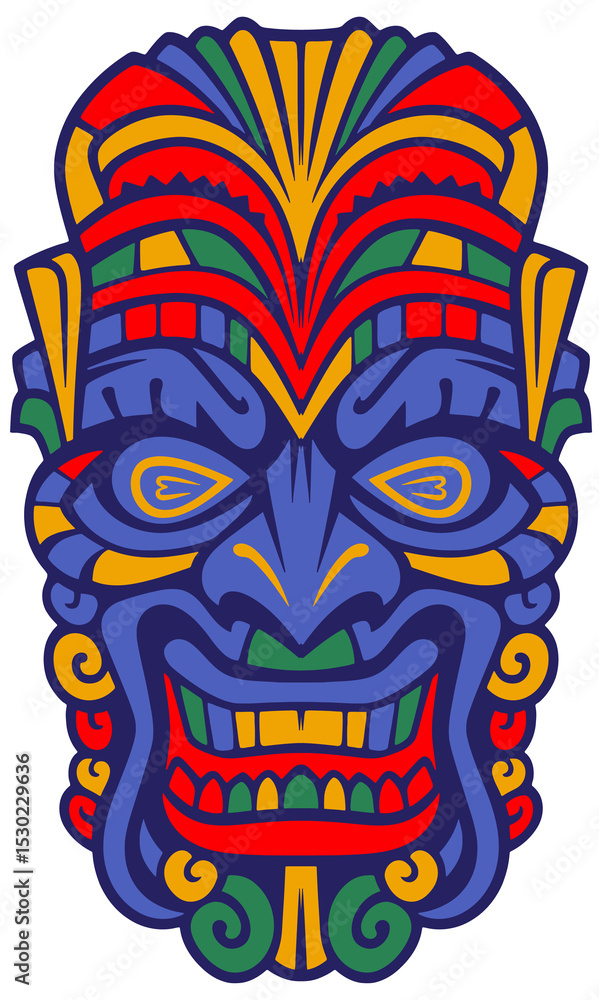 Obraz premium Colorful tiki mask illustration