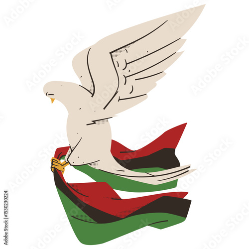 Juneteenth pigeon and Flag