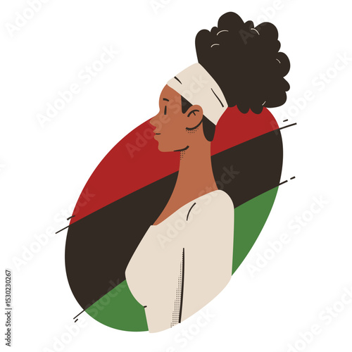 Black Woman with Juneteenth Circle Design