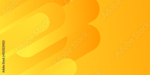 Fotografie Vibrant abstract background with modern rounded shapes and a smooth yellow to orange gradient, ideal for creative projects and digital designs