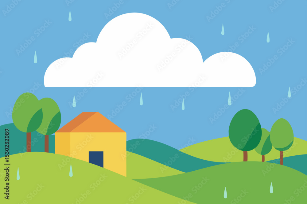 Naklejka premium vector illustration of a village