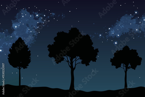 night landscape with stars