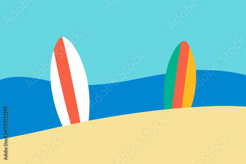 surf board on the beach