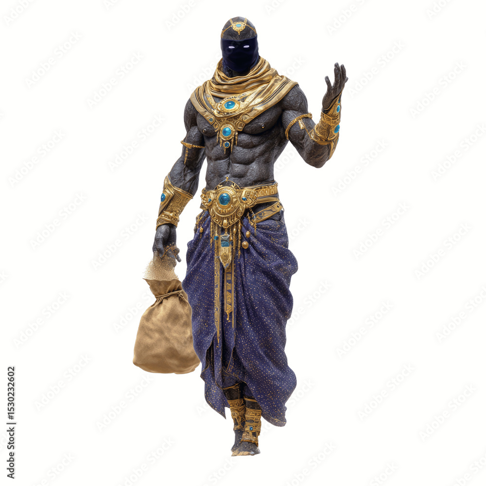 Fototapeta premium Majestic Dark Pharaoh Figurine, Ancient Egyptian