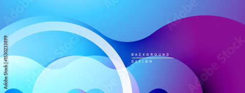 Abstract fluid shapes, blue purple gradient. Modern design, smooth curves, dynamic composition. Background element for projects.