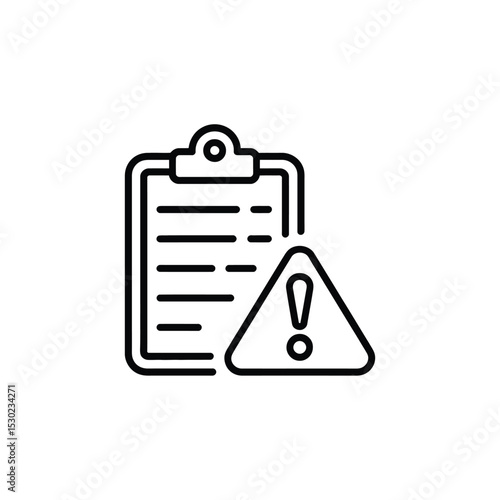 Warning on Checklist Icon for Errors Risks and Compliance Issues