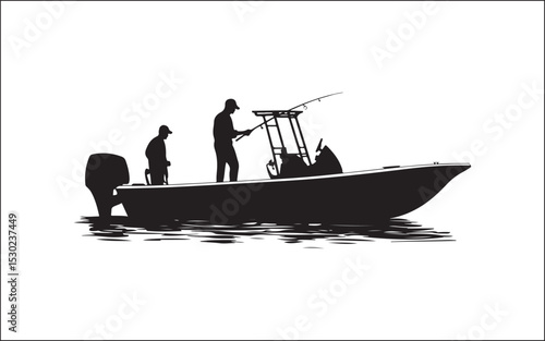 fishing man with a boat