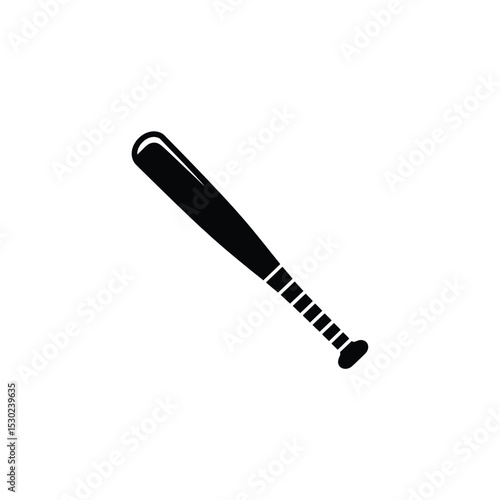 Isolated Silhouette of a Baseball Bat on a White Background