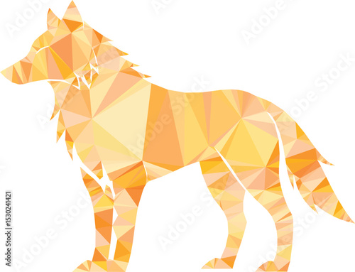 Geometric wolf silhouette illustration isolated on white background design for creative projects.