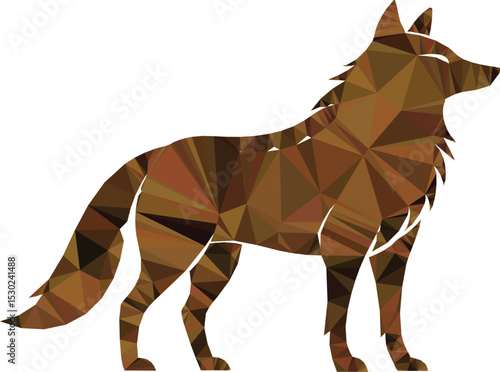 Geometric wolf silhouette illustration isolated on white background design for creative projects.