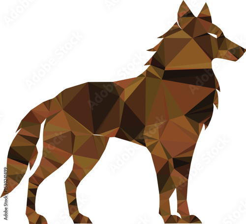 Geometric wolf silhouette illustration isolated on white background design for creative projects.