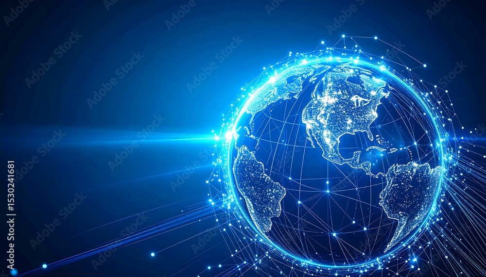 Obraz premium Global network connection of the world.